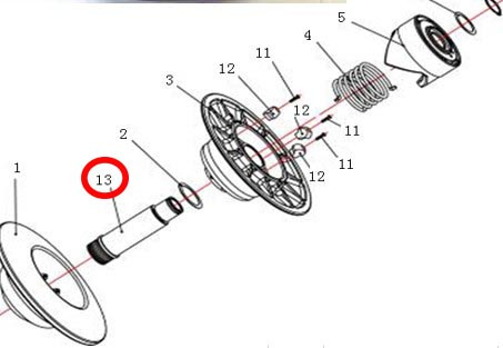 Вал ведомого шкива вариатора Stels 500 Kazuma\GT, сталь P800-1502103 LU018327 Вал ведомого шкива вариатора Stels 500 Kazuma\GT, сталь P800-1502103 LU018327