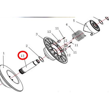 Вал ведомого шкива вариатора Stels 500 Kazuma\GT, сталь P800-1502103 LU018327