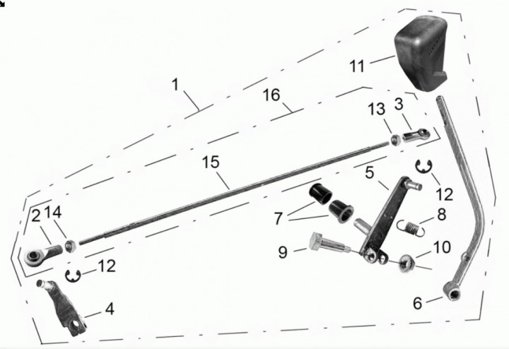 Механизм переключения передач Stels Guepard в сборе A800GK-1703000-30 JU074607