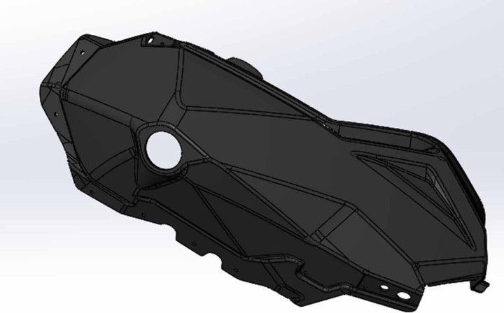 Кожух нижний левый Ataman SA800T-84020005 черный LU093680