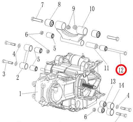 Болт M10х1.25х226мм, сталь Stels ATV 300 B 8.1.01.0160 LU018887