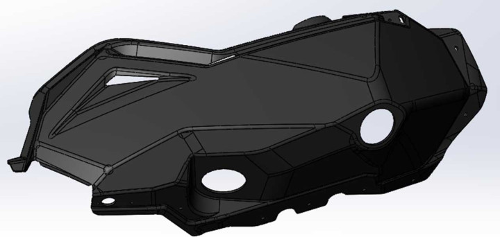 Кожух нижний правый Ataman SA800T-84020006 черный LU093681